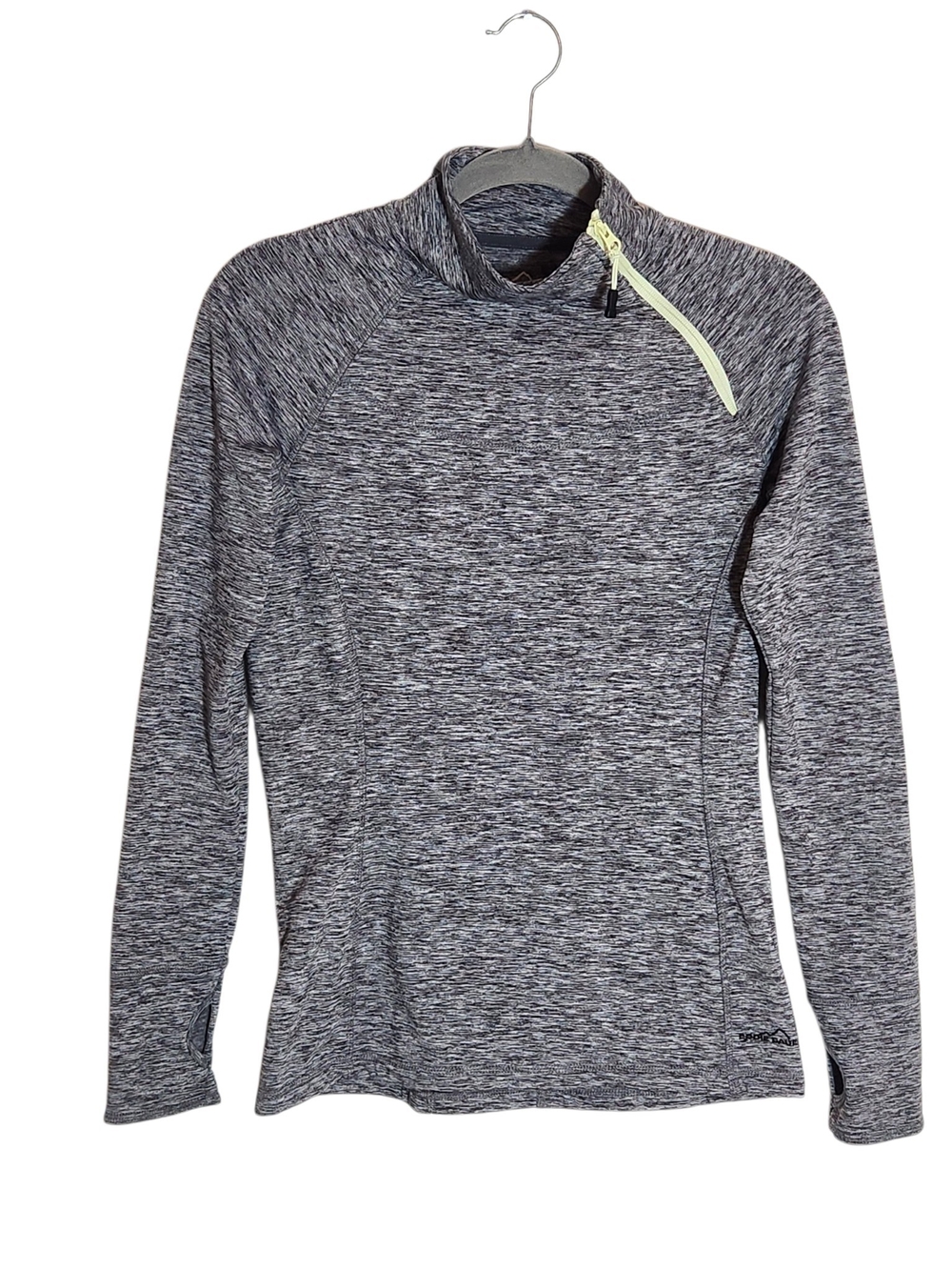 Eddie Bauer Heather Gray Fleece Lined Athletic Pullover Mock Neck Size Small